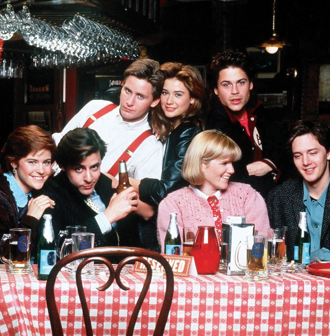 Ally Sheedy, Judd Nelson, Emilio Estevez, Demi Moore, Rob Lowe, Mare Winningham and Andrew McCarthy